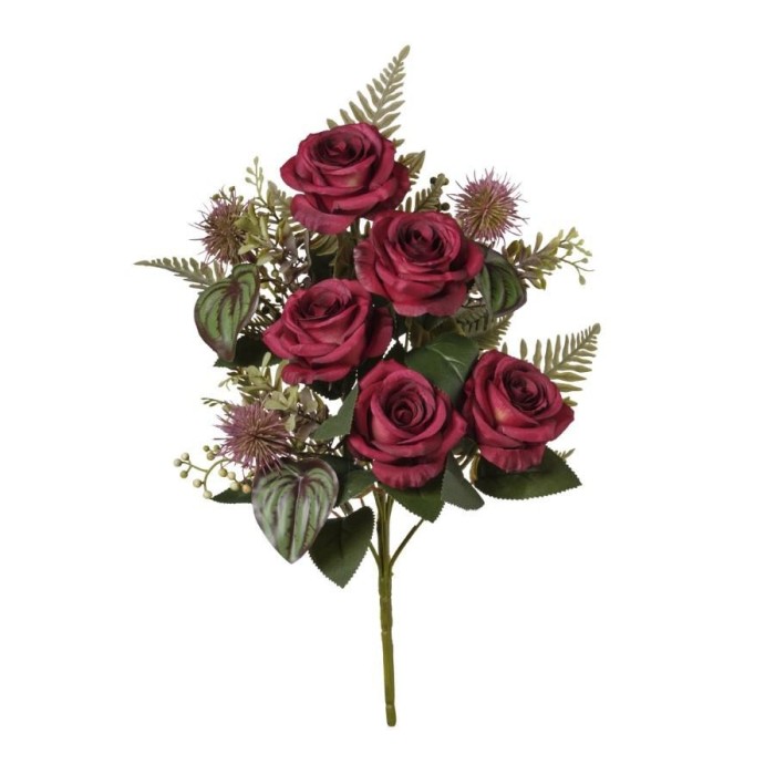 BUSH FRONTALE ROSE RED 42CM